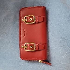 Coach Wallet Red Leather EUC